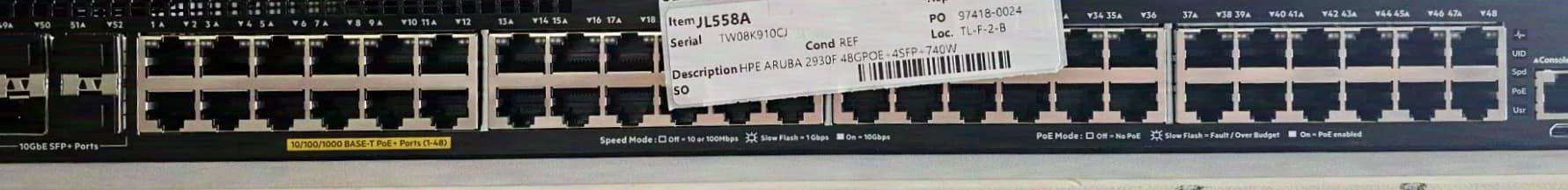 Aruba Server HPE Aruba 2930F 48GPOE+4SFP+740W
