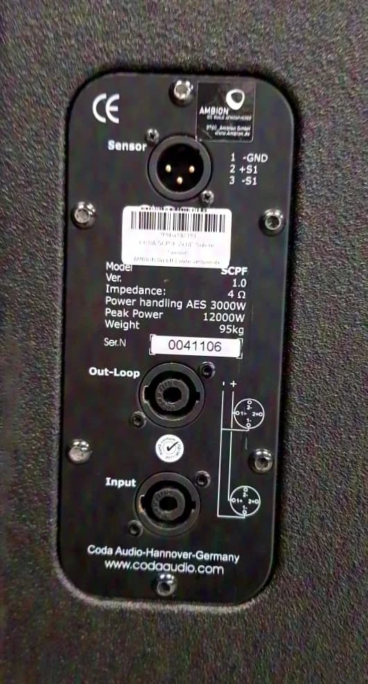 CODA SCP-F 2x18" Sub avec capteur