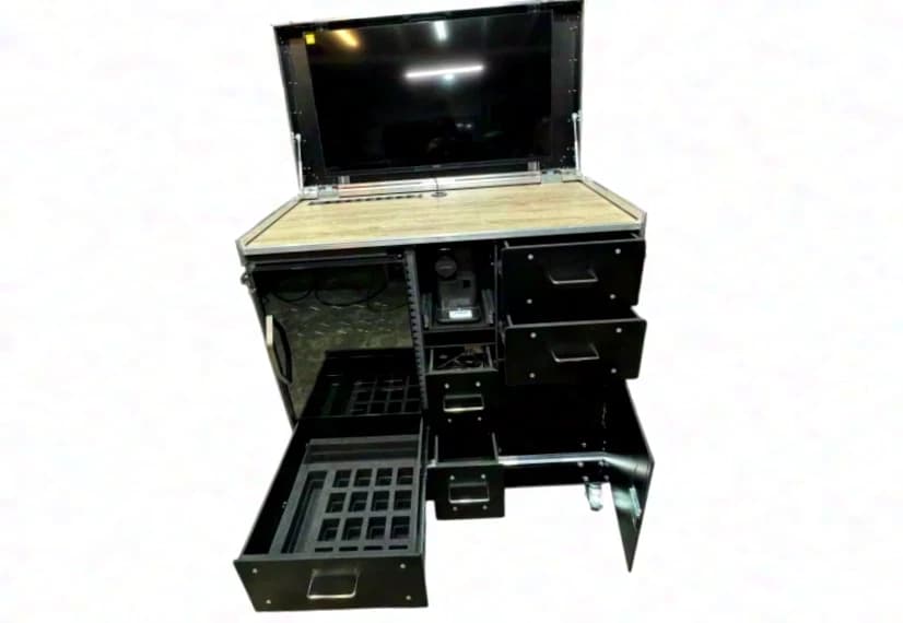 Mallette de transport Casebase avec réfrigérateur + support TV 42-43″