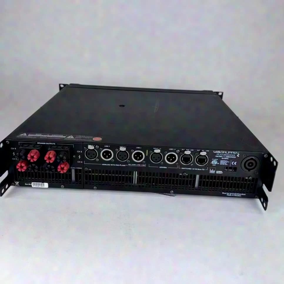Lab Gruppen PLM20000Q Amplificateur avec connecteur Binding Post Dolby Lake Processing Dante