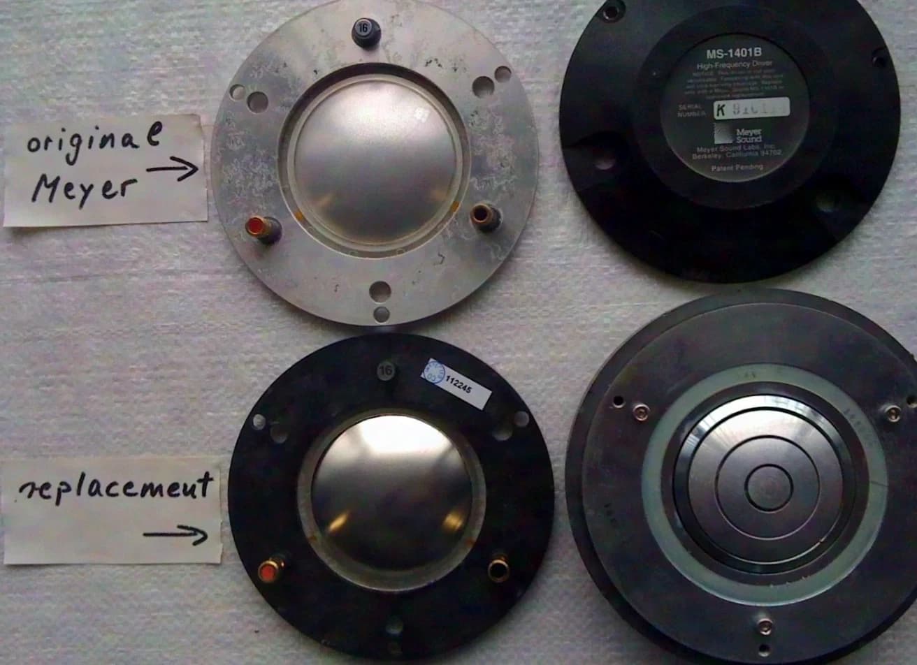 Diaphragme de remplacement OEM Meyer Sound MS1401-B pour moteur d’aigus