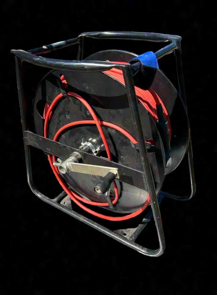 Touret de câble Triax 8 mm 130m avec connecteurs Fischer – Câble caméra Broadcast – Qualité professionnelle