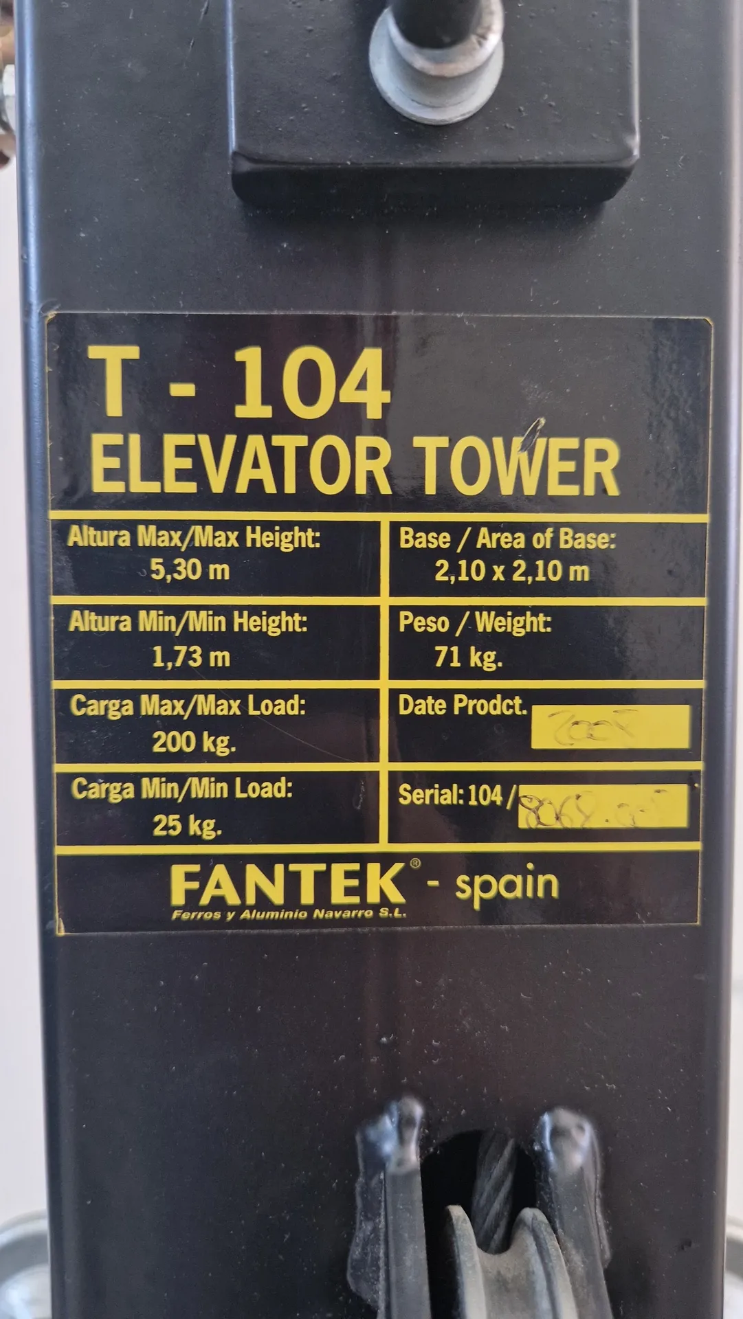 Pied de levage Fantek - 200Kg - 5 mètres